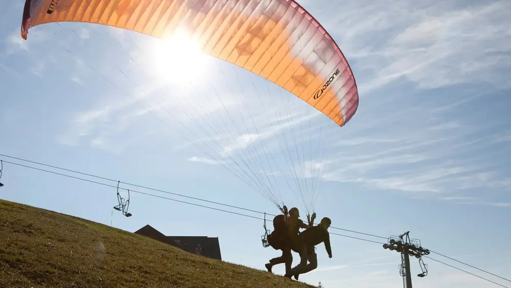 Start zum Tandemflug am Unterberg