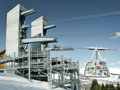 Die kunstvoll gestaltete Gondelbahn Vanoise © Sébastien Boudot