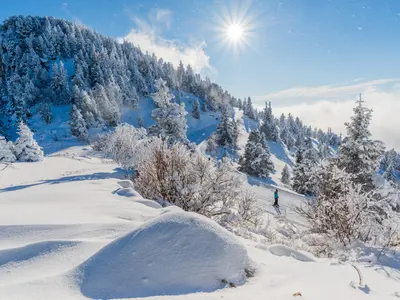 Blick auf die winterliche Landschaft um Lans-en-Vercors © P. Lonchampt