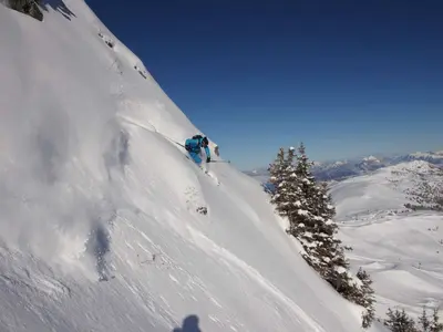 Freerider bei der Abfahrt in Les Sept Laux © Les 7 Laux