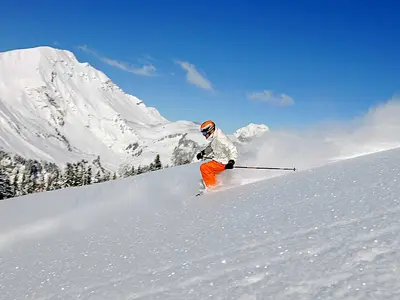 Skifahrer bei der Abfahrt in Châtel © JF-Vuarand