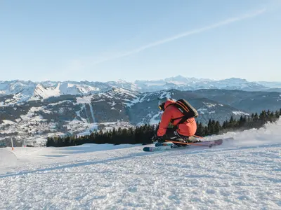Skifahrer am Mont Chery © Les Gets Tourisme