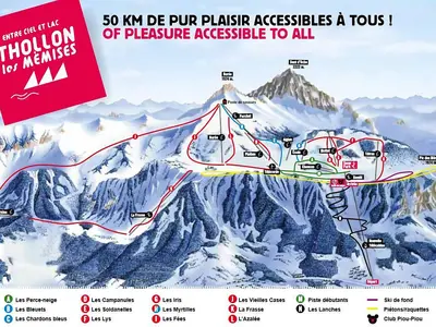 Pistenplan Thollon Les Memises