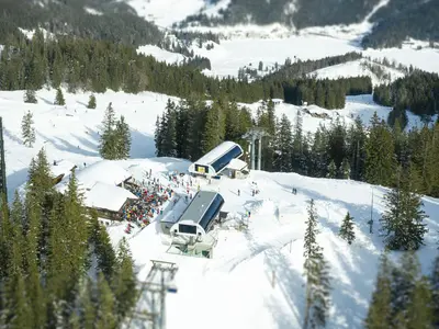 Bergstation des Skigebiets Spitzingsee-Tegernsee © Alpenbahnen Spitzingsee / Dietmar Denger