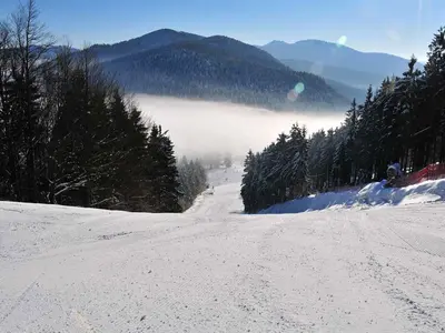Panoramablick von der schwarzen Piste © Skilift Eck - Riedelberg