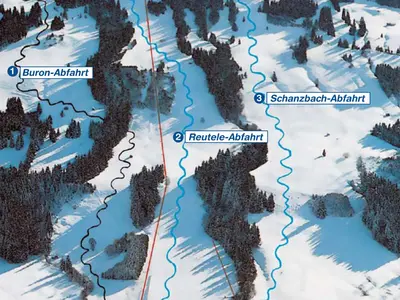 Pistenplan Buron Lifte - Wertach