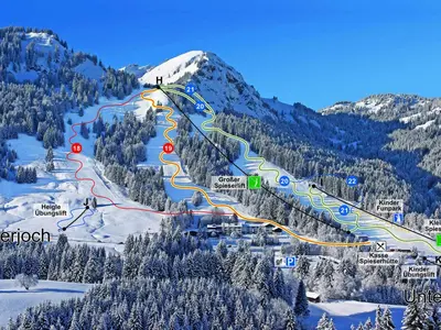 Pistenplan Spieserlifte Unterjoch