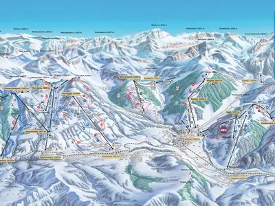 Pistenplan Gstaad - Saanen - Rougemont