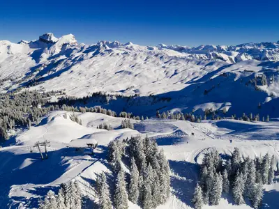 Blick auf das Skigebiet © Ferien- und Sportzentrum Hoch-Ybrig AG