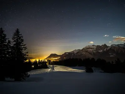 Nacht im Skigebiet Pizol © Pizolbahnen AG