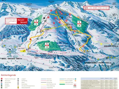 Pistenplan Brigels Waltensburg Andiast