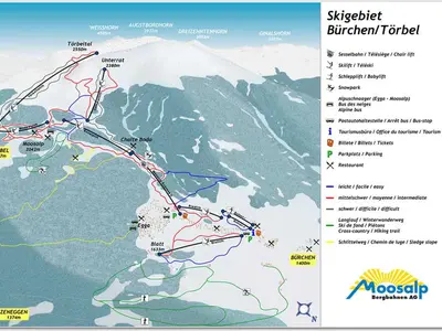 Pistenplan Bürchen - Törbel Moosalpe