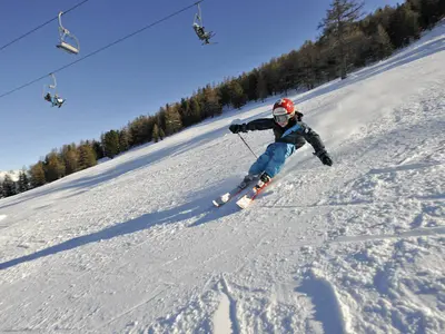 Skifahrer auf der Moosalpe © Bürchen-Unterbäch Tourismus