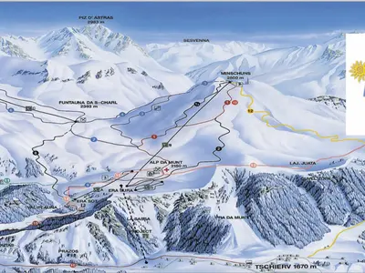 Pistenplan Minschuns - Ortler Skiarena