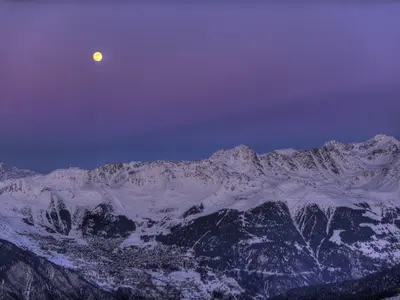 Abenddämmerung über Verbier © Etat du Valais / François Perraudin