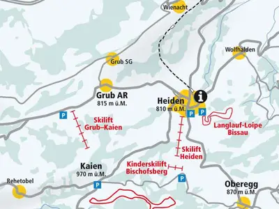 Pistenplan Heiden - Grub - Oberegg