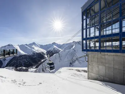 Gondel am Alptrider Sattel © Samnaun / Andrea Badrutt