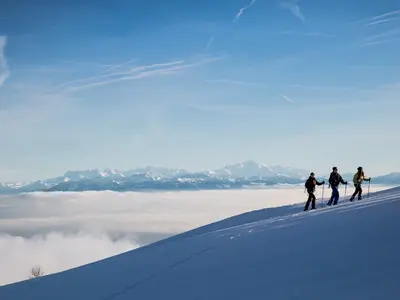 Schneeschuhwanderer in der Region Sainte-Croix © D.CARLIER / davidcarlierphotography.com