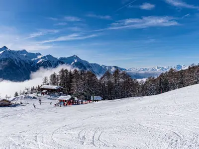 Blick auf das Skigebiet Jeizinen © Gampel-Bratsch Tourismus