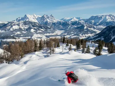 Skifahrer in Kitzbühel © Medialounge