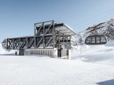 Die beeindruckende Talstation der Falginjochbahn © TVB Tiroler Oberland | Roman Huber