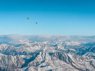 Ausblick aus dem Heißluftballon bei den Ballonalps 2022 © Zell am See - Kaprun Tourismus