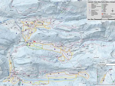Pistenplan Damüls - Mellau - Faschina