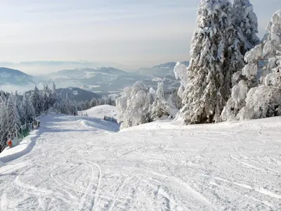 Blick auf die Skipisten © Alpenarena Hochhäderich