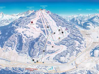 Pistenplan Monte Popolo-Eben im Pongau - Ski amadé