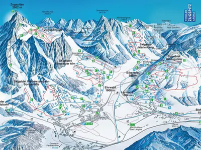 Pistenplan Ehrwalder Alm