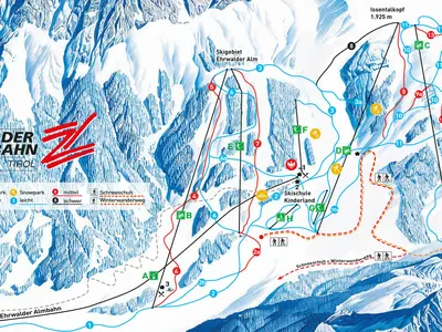 Pistenplan Ehrwalder Alm