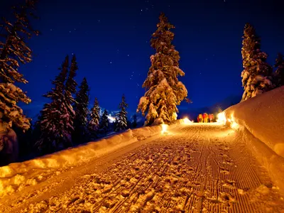 Beleuchtete Rodelbahn © Tom Lamm / Planneralm KS