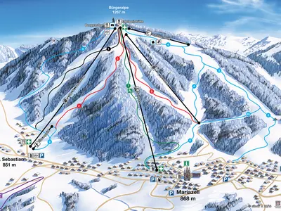 Pistenplan Mariazeller Bürgeralpe