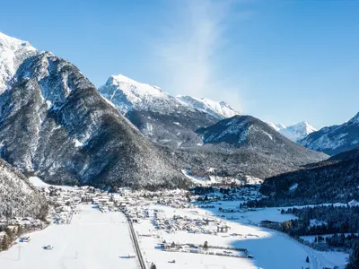 Luftaufnahme von Scharnitz bei Seefeld © Region Seefeld