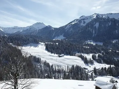 Blick von oben auf den Skilift Sibratsgfäll © Sibratsgfäll
