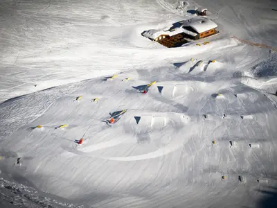 Blick von oben auf den Snowpark Gastein © Gasteiner Bergbahnen AG