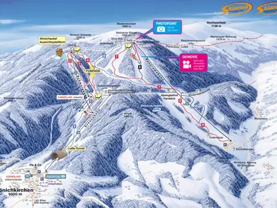 Pistenplan Skischaukel Mönichkirchen-Mariensee