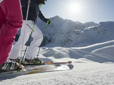 Skifahrer in Sulden © Seilbahnen Sulden