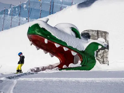 Skifahren im SafetyPark am Kronplatz © Skirama Kronplatz