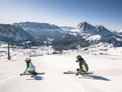 Weiläufige Pisten im Skigebiet © Val Gardena | Gröden