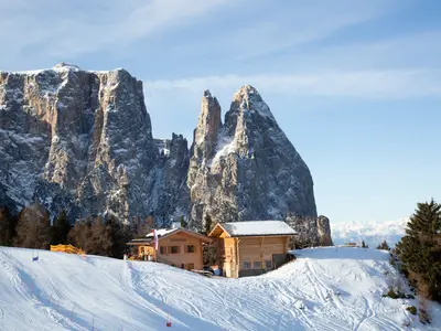 Blick auf den Schlern und die Spitzbühl-Piste © Sebastian Lindemeyer