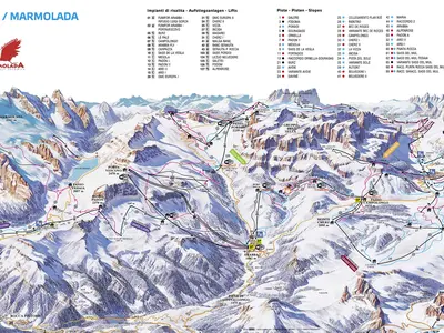 Pistenplan Marmolada - Arabba