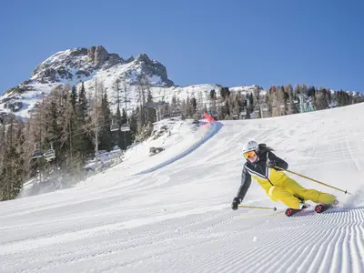 Skifahrer in Carezza © Carezza Dolomites/Harald Wisthaler