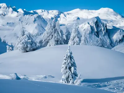 Verschneite Winterlandschaft in La Thuile © La Thuile Valle d'Aosta