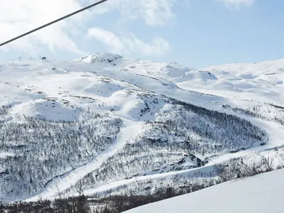 Blick auf das Skigebiet Hemsdal Skicenter © Hemsedal Skisenter