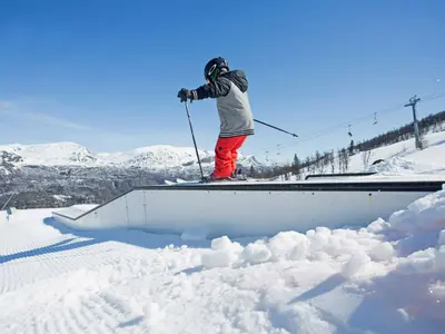 Kind im Snowpark im Skigebiet Hemsedal Skicenter © Hemsedal Skisenter