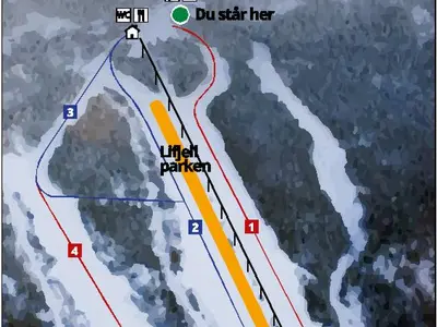 Pistenplan Lifjell Skisenter und Vinterland