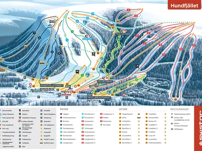 Pistenplan Tandadalen / Hundfjället