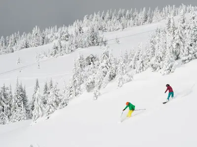 Offpiste-Fahren im Skigebiet Sun Peaks © Adam Stein