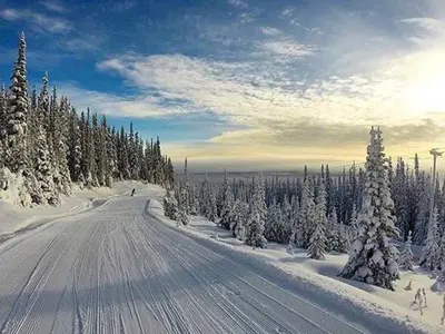 Breite, großzügig angelegt Pisten © Hudson Bay Mountain